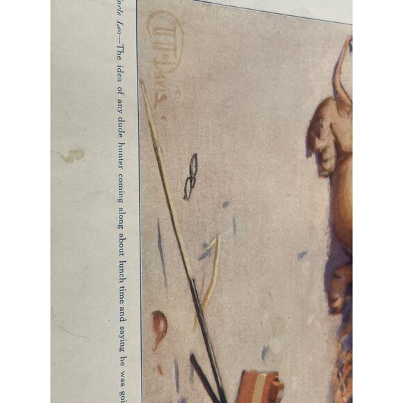 Vintage 1920s Art Print "Uncle Leo" By T.T. Davis Humorous Lion Illustration - Picture 2 of 4